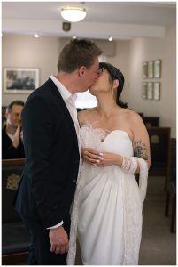 First Kiss at Lancaster registry Office