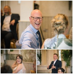 Laughter during speeches at wedding