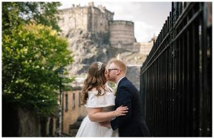 Edinburgh castle wedding photographer