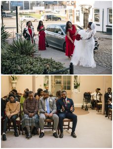 Bride and groom at Stockport Town Hall